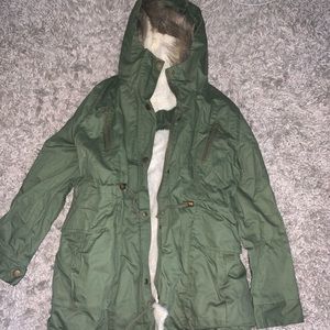 Green winter coat